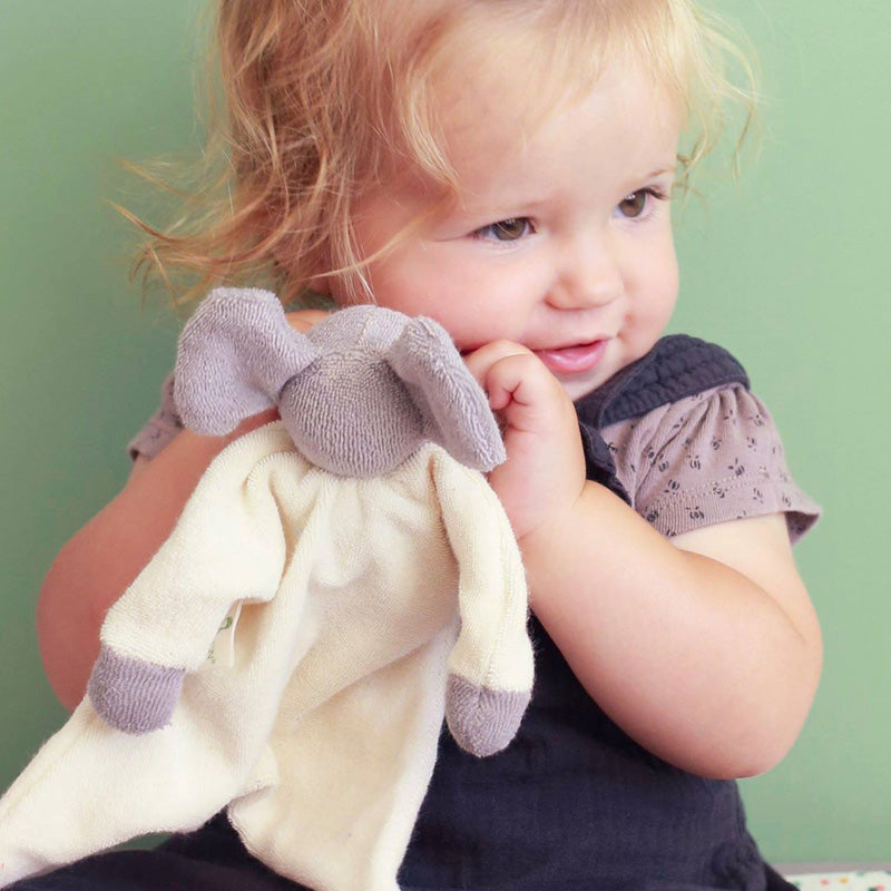 Doudou plat à tête d'éléphant