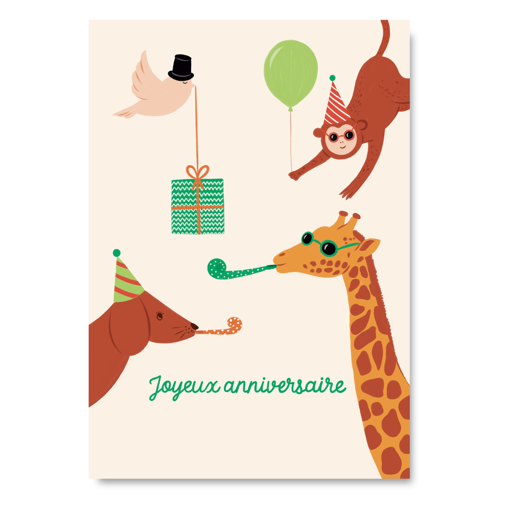 Carte Bon anniversaire illustrée