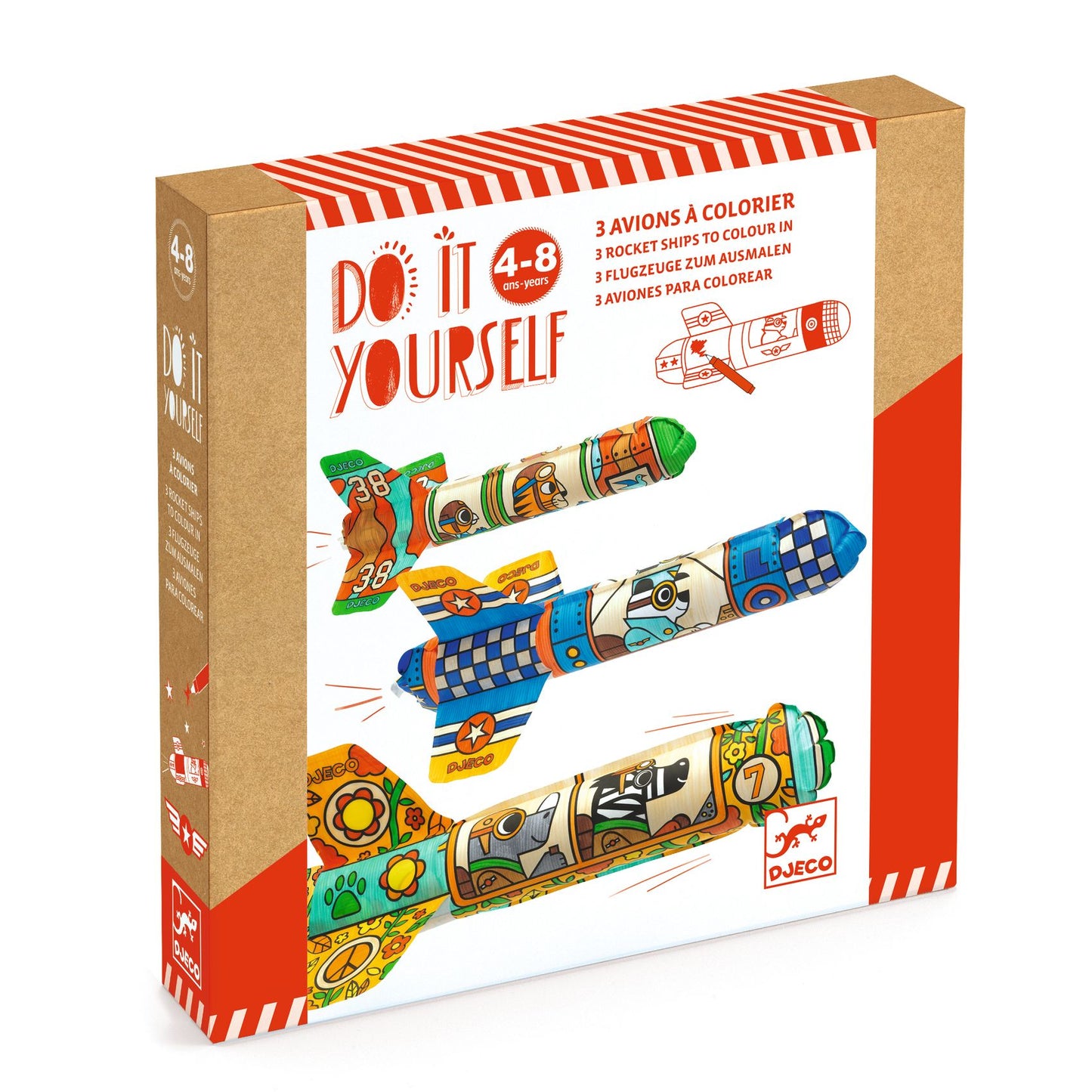 Kit DIY Avions à gonfler et colorier