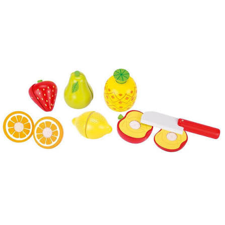 Fruits en bois à découper avec scratch