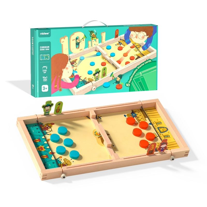 Jeux de société en bois - 10 jeux en 1