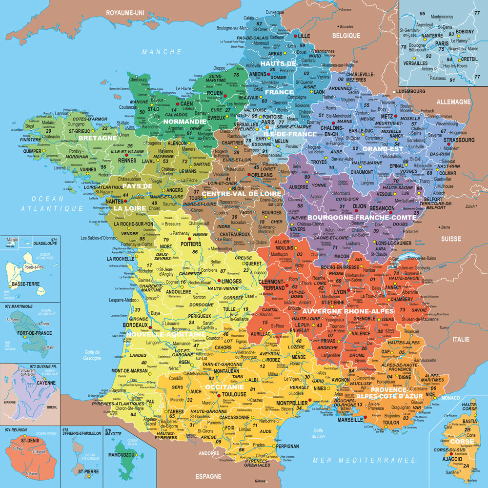 Puzzle bois fait main 100 pièces - Carte de France départements