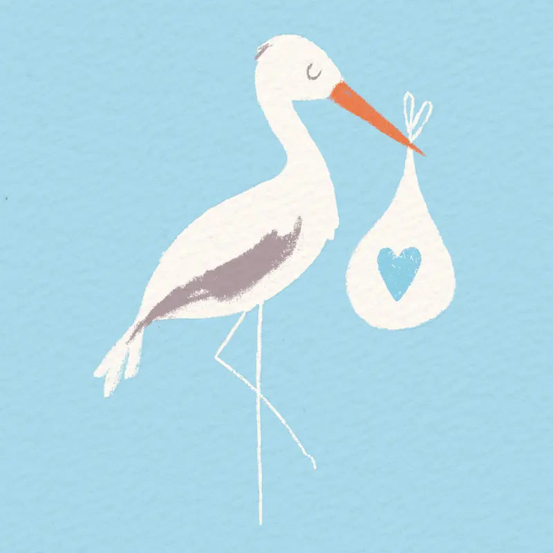 Carte de voeux - Cigogne