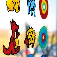 Peinture pour vitres autocollante - 6 couleurs