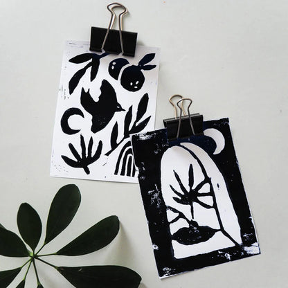 DIY déco - mes cartes en linogravure