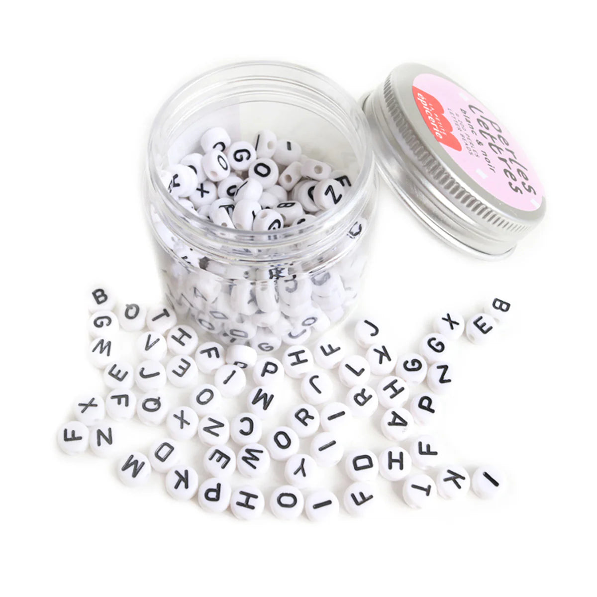 Pot de perles lettres