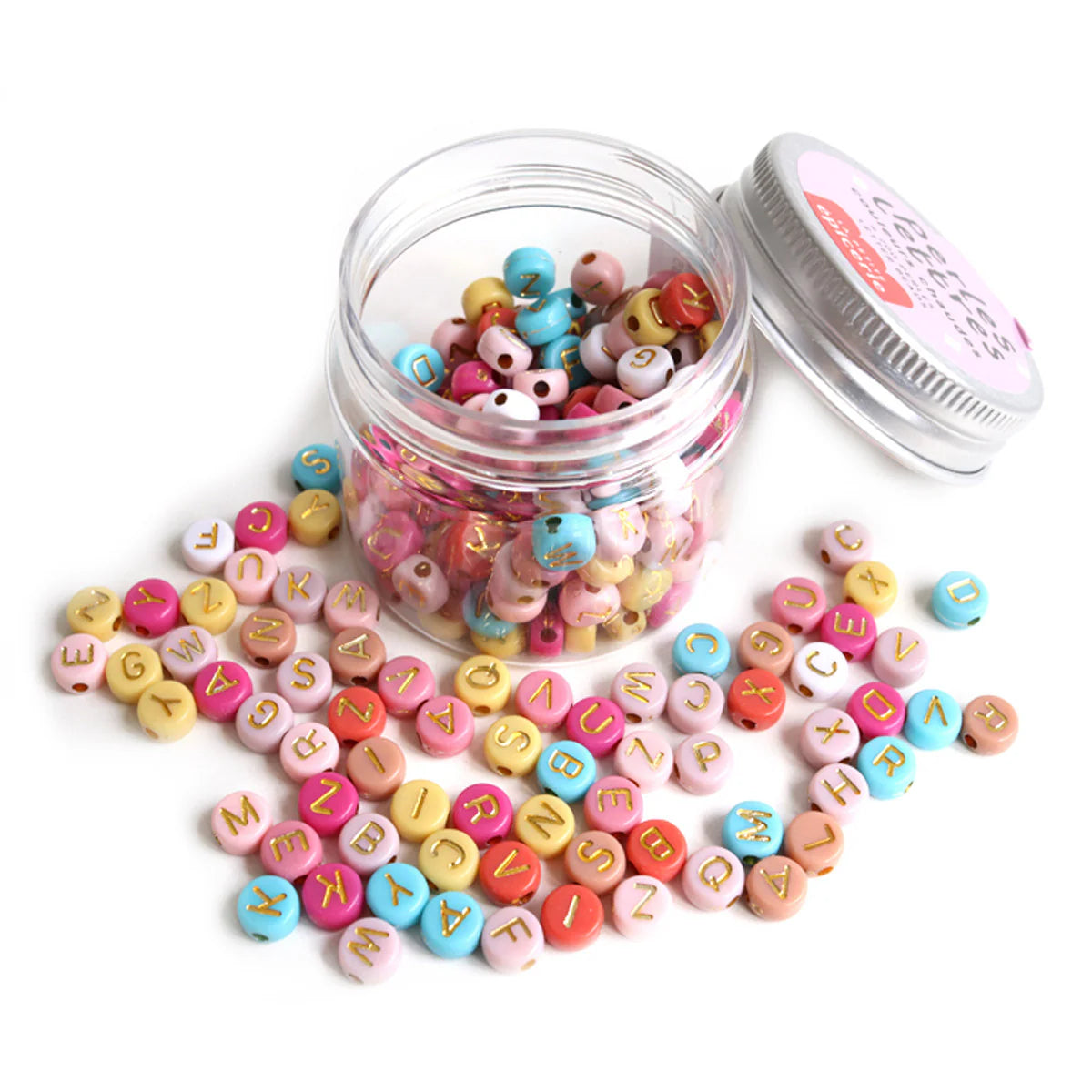 Pot de perles lettres