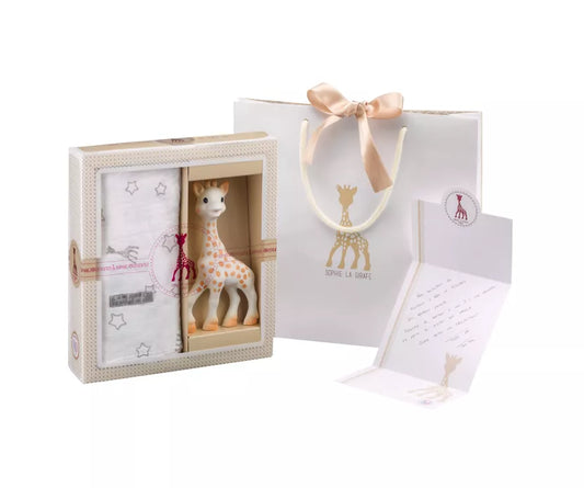 Coffret cadeau de naissance Sophie + lange