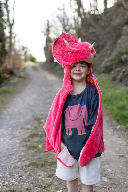 Cape peluche tricératops 2-3 ans