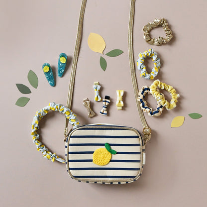 Sac citron et rayures