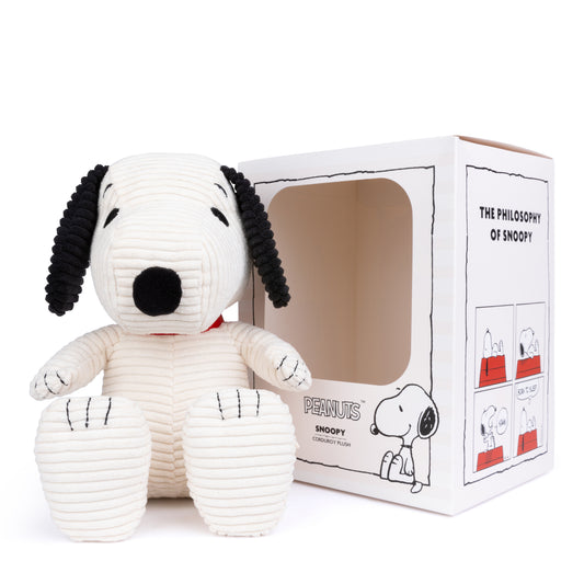 Snoopy velours côtelé crème 27 cm