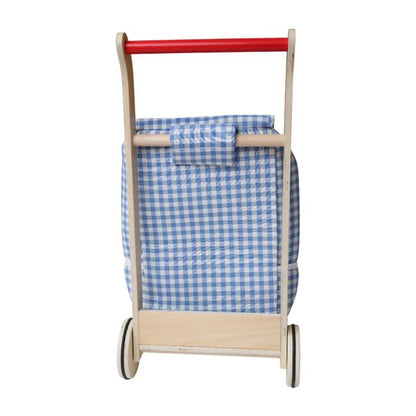 Mon petit chariot de courses vichy bleu