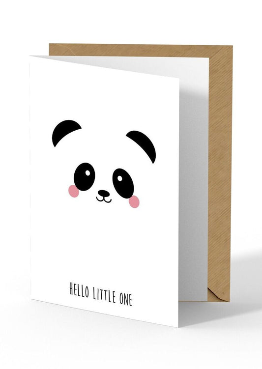 Carte Panda "Hello Little One" + enveloppe