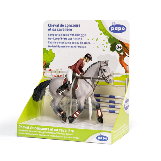Papo cheval de concours et cavalière