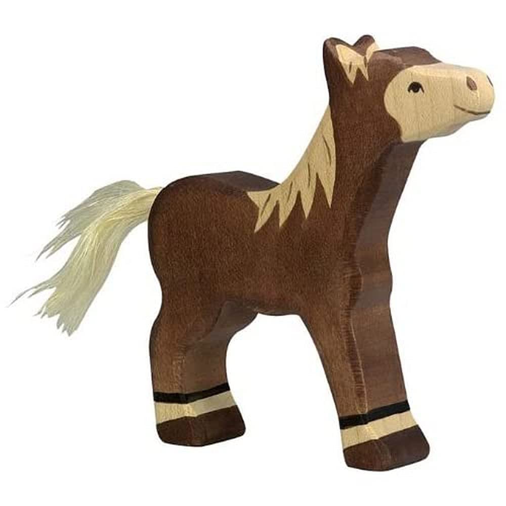 Figurine en bois - poulain debout