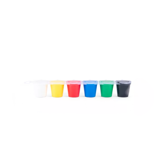6 petits pots de peinture à doigt - Les Popipop