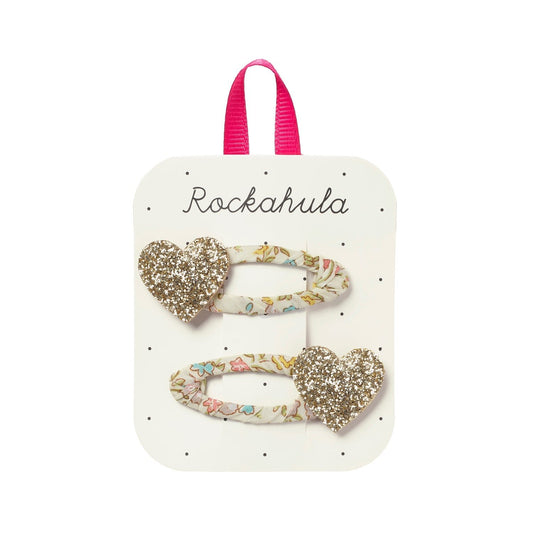 Barrettes cœur brillants