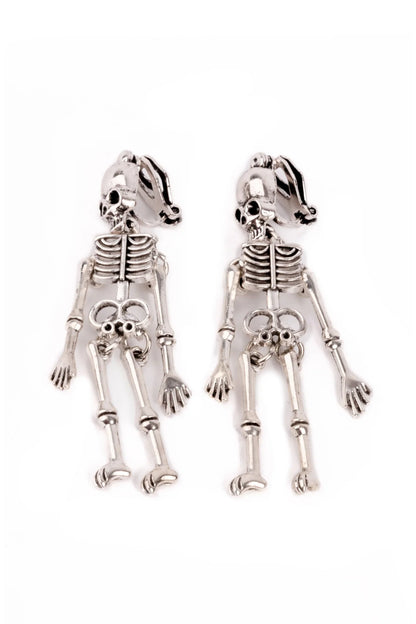 Boucles d'oreilles clips squelettes