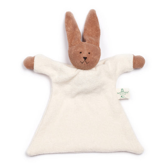 Doudou plat à tête de lapin