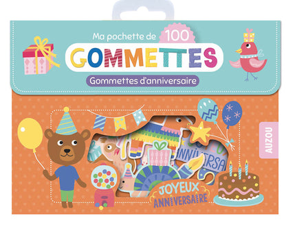Ma pochette de 100 gommettes d'anniversaire