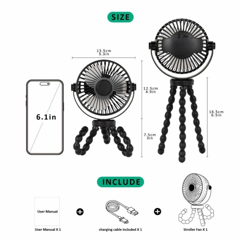 Ventilateur pour poussette - flexible