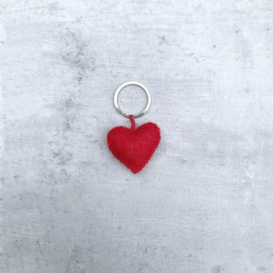 Porte-clés en feutrine - Cœur rouge
