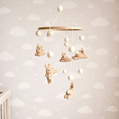 Mobile en feutrine - Lapins