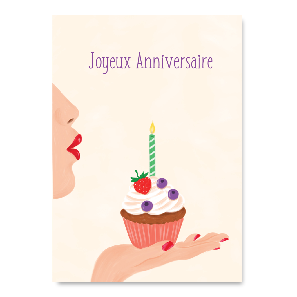 Carte Bon anniversaire illustrée