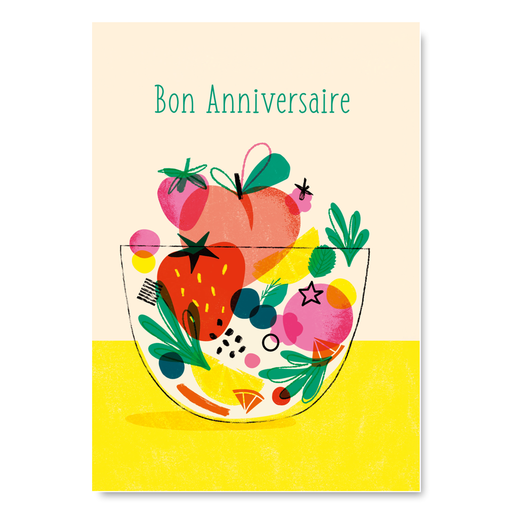 Carte Bon anniversaire illustrée
