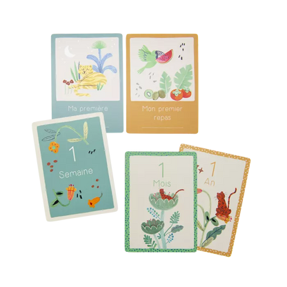 Cartes mes 12 premiers mois La forêt Mawa