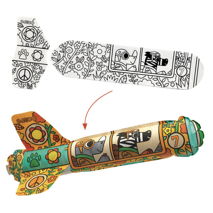 Kit DIY Avions à gonfler et colorier