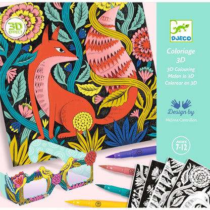 Coloriage 3D avec pinceaux - Forêt fantastique