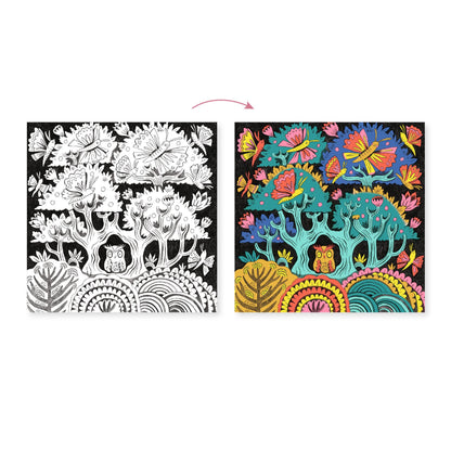 Coloriage 3D avec pinceaux - Forêt fantastique