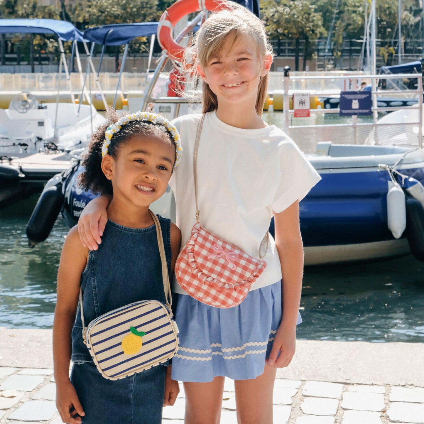 Sac citron et rayures