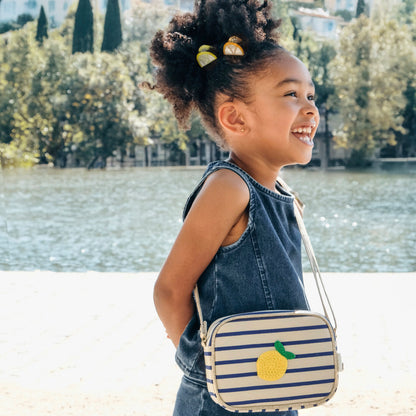Sac citron et rayures