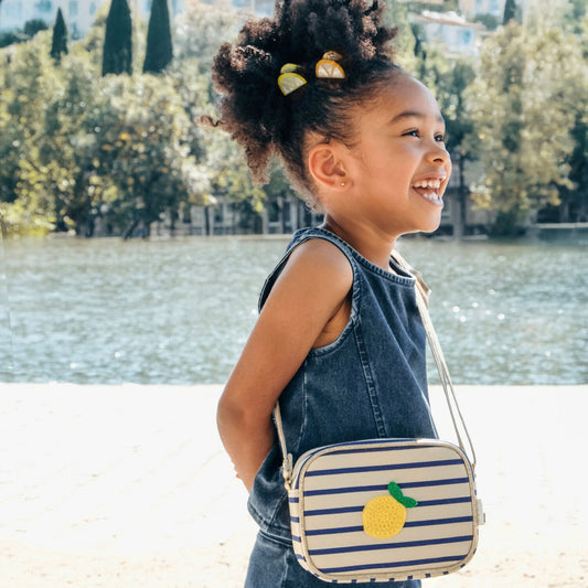 Sac citron et rayures