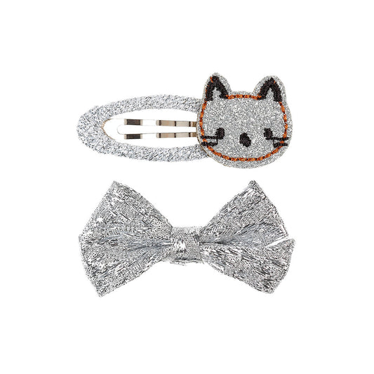 Barettes Yoyo chat argent