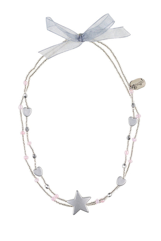 Collier Yuna, argent coeur - étoile