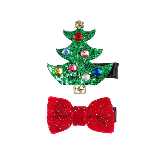 Barrettes arbre Noël x2