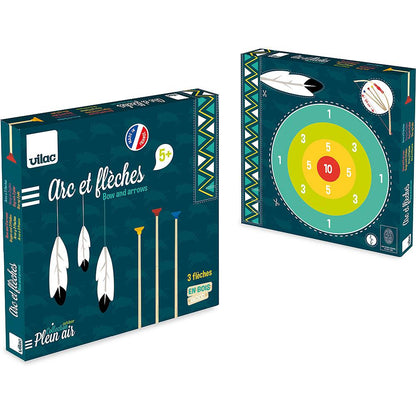 Arc démonté avec 3 flèches - boîte cible
