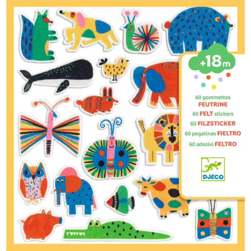 60 gommettes en feutrine