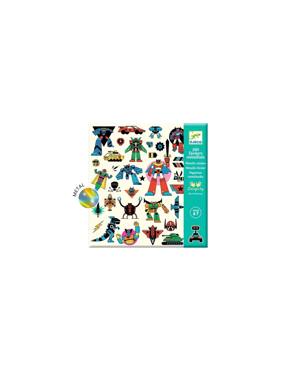 160 stickers métallisés