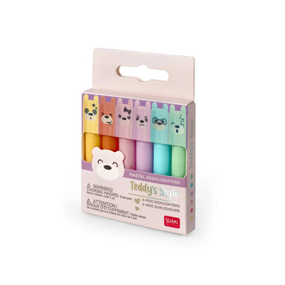 Set de 6 mini surligneurs - Teddy bear