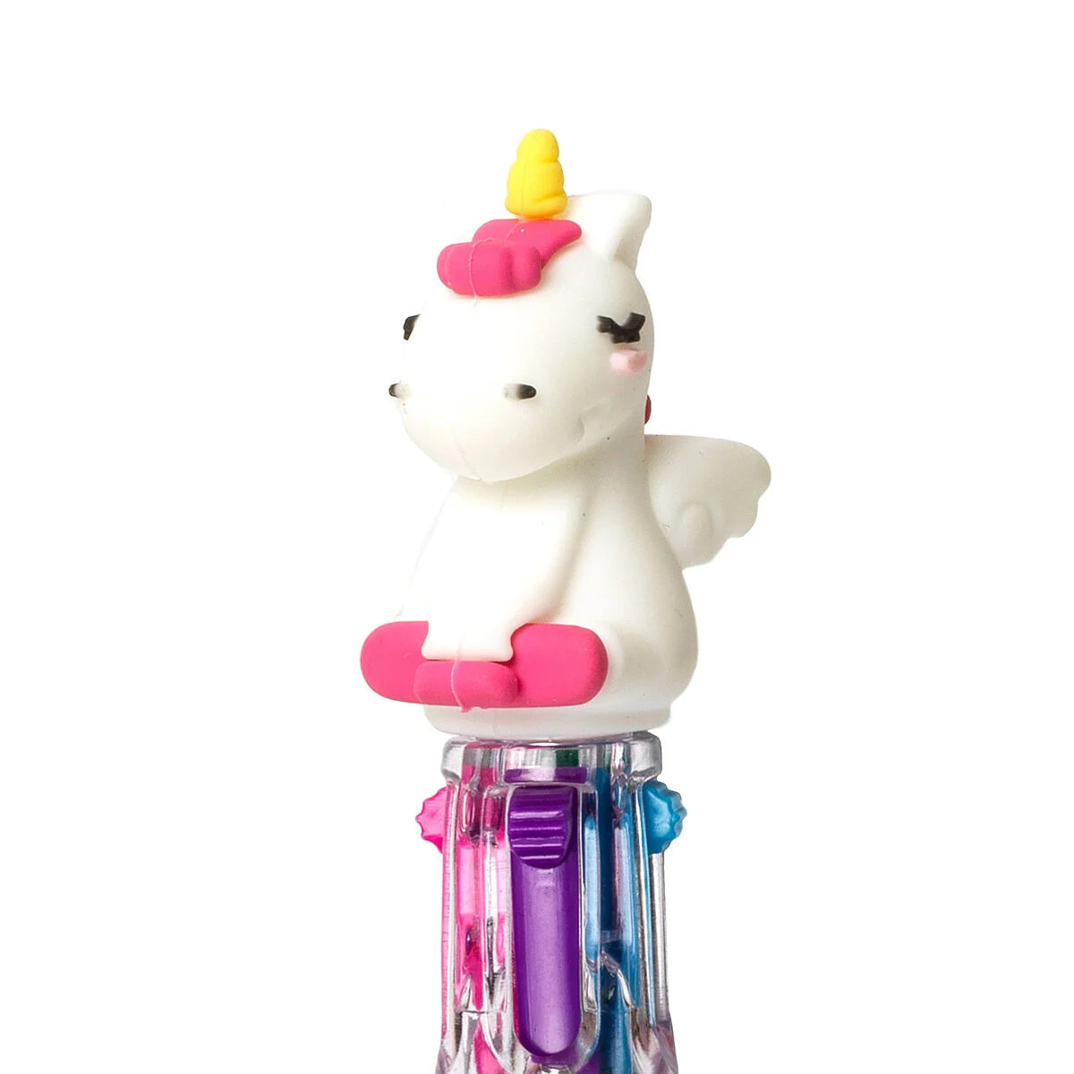 Mini stylo à bille 4 couleurs licorne