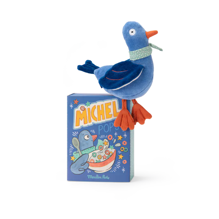 Poupée hochet pigeon Michel Puce & Pilou
