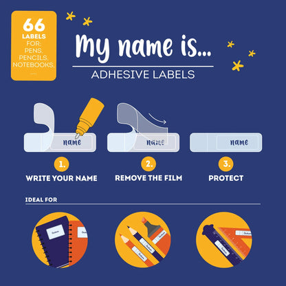 Étiquettes Adhésives avec Film Protecteur - My Name Is...
