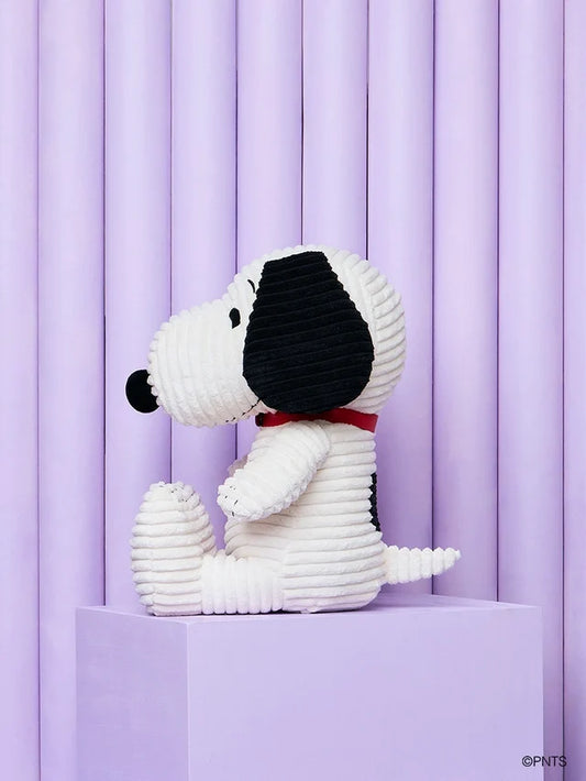 Snoopy velours côtelé crème 40cm