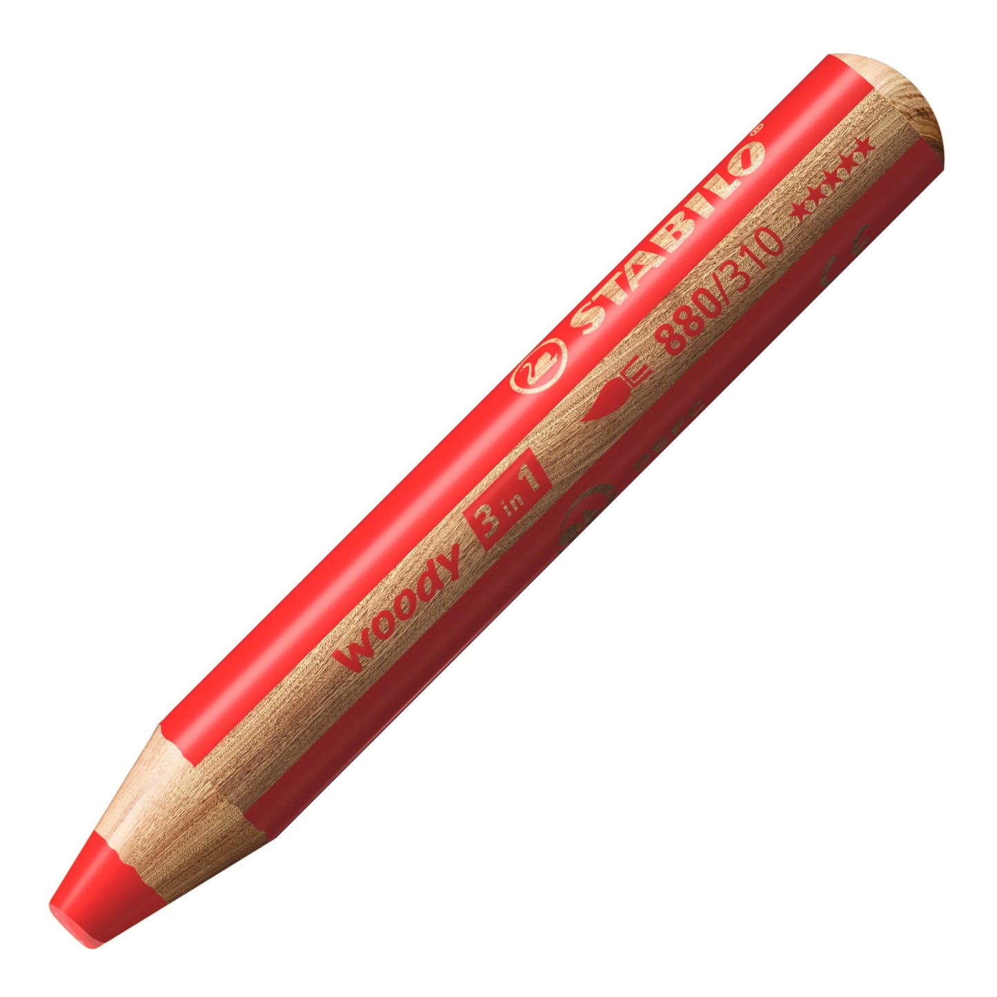 WOODY Crayons 3-en-1 - Etui de 10 crayons + 1 taille-crayons