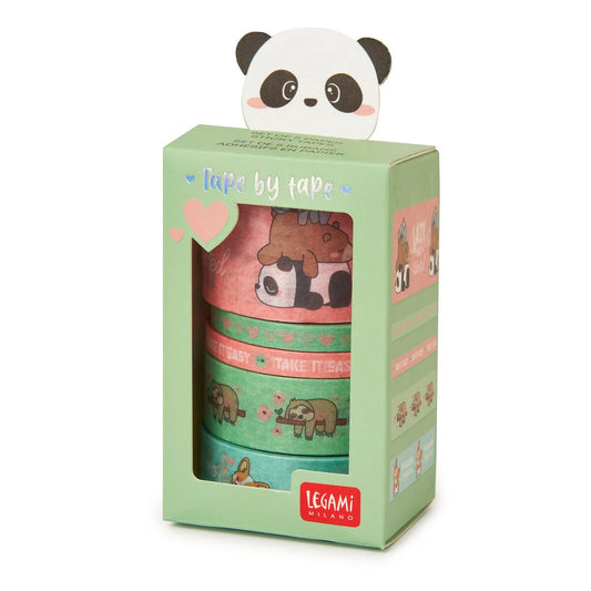 5 rubans adhesifs en papier - panda