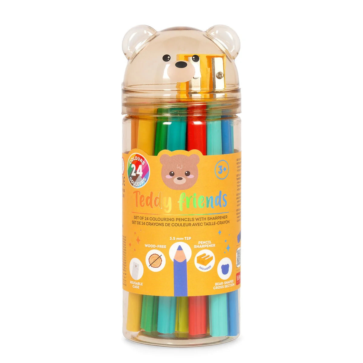 24 crayons de couleurs Teddy bear